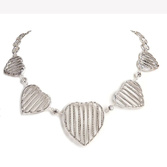 VSA CAGED HEART SILVER Necklace - NWT - Picture 1 of 16